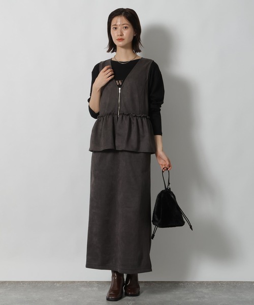 スエードポンチワンピース / 602339（ワンピース）｜LAKOLE（ラコレ