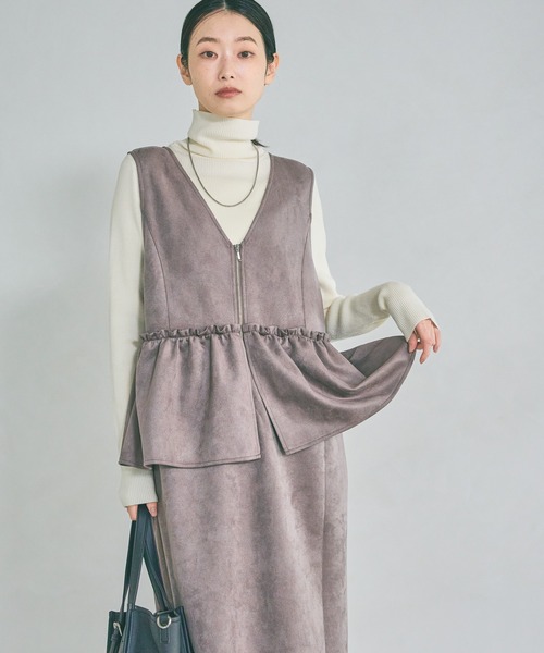 LAKOLE(ラコレ)の「スエードポンチワンピース / 602339(ワンピース・レディース・モカ/チャコール/ブルー/グレー系4・FREE)」の14枚目の写真