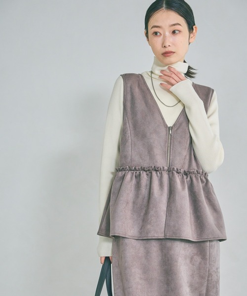 LAKOLE(ラコレ)の「スエードポンチワンピース / 602339(ワンピース・レディース・モカ/チャコール/ブルー/グレー系4・FREE)」の15枚目の写真