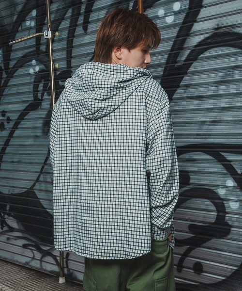 セール】チェック柄 シャツパーカー（シャツ/ブラウス）｜improves