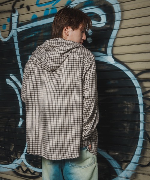 セール】チェック柄 シャツパーカー（シャツ/ブラウス）｜improves