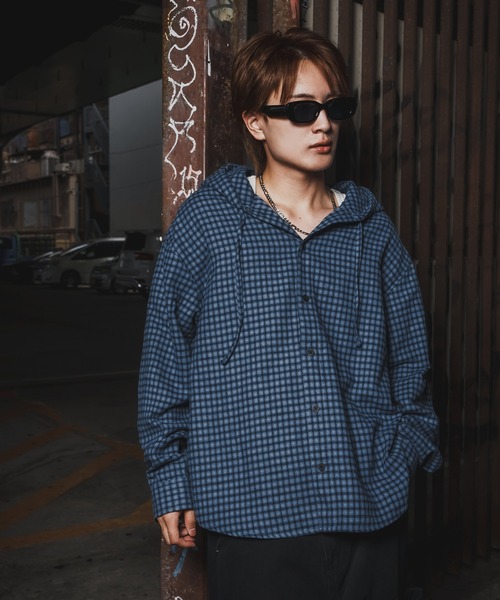 セール】チェック柄 シャツパーカー（シャツ/ブラウス）｜improves