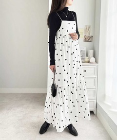 GOLDS♡初期デザイン♡ドット柄キャミトップス♡2点セット♡ホワイト×ブラック 000000016734-10-l.jpg?t=