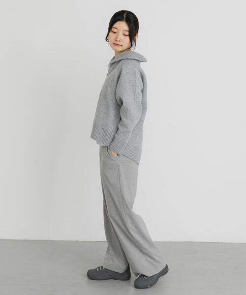 EKAL（エカル）の「プレーティングハーフジップニットプルオーバー（ニット/セーター・レディース・ブルー/グレー/ブラック・ONE）」の18枚目の写真