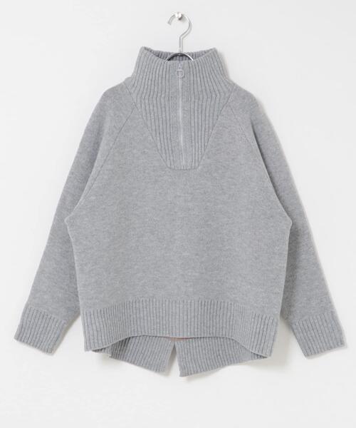 EKAL（エカル）の「プレーティングハーフジップニットプルオーバー（ニット/セーター・レディース・ブルー/グレー/ブラック・ONE）」の20枚目の写真