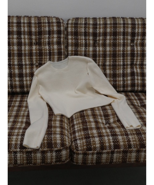 Katrin TOKYO（カトリーントーキョー）の「cropped slit knit（ニット/セーター・レディース・チャコールグレー/アイボリー/ブルー・FREE/XS）」の11枚目の写真