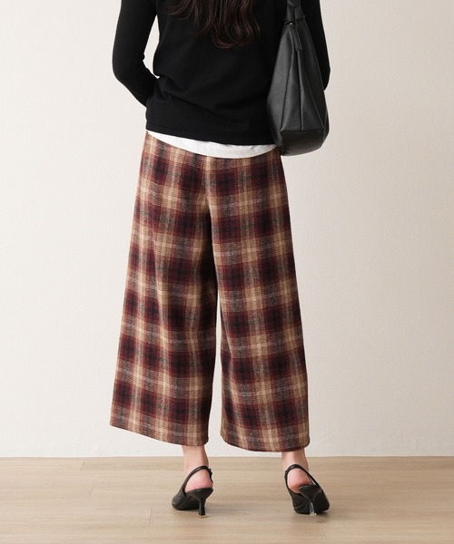 laulea(ラウレア)の「紡毛チェック共紐クロプトワイドパンツ(その他パンツ・レディース・ダークブラウン/グレー/ダークグレー/ベージュ/ネイビー/ブラック・M)」の17枚目の写真