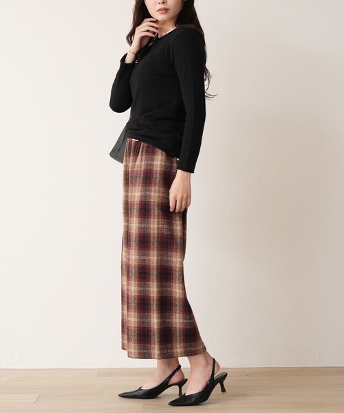 laulea(ラウレア)の「紡毛チェック共紐クロプトワイドパンツ(その他パンツ・レディース・ダークブラウン/グレー/ダークグレー/ベージュ/ネイビー/ブラック・M)」の19枚目の写真