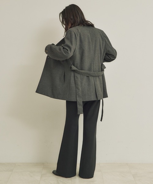 NEUNA（ヌナ）の「アメリリボンジャケットコート（ノーカラージャケット・レディース・ブラック/グレー/ブラウン・FREE）」の13枚目の写真
