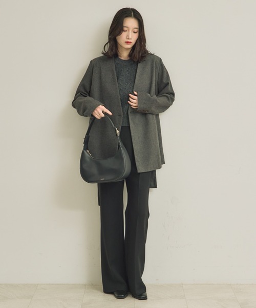 NEUNA（ヌナ）の「アメリリボンジャケットコート（ノーカラージャケット・レディース・ブラック/グレー/ブラウン・FREE）」の19枚目の写真