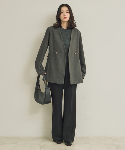 NEUNA（ヌナ）の「アメリリボンジャケットコート（ノーカラージャケット・レディース・ブラック/グレー/ブラウン・FREE）」の21枚目の写真