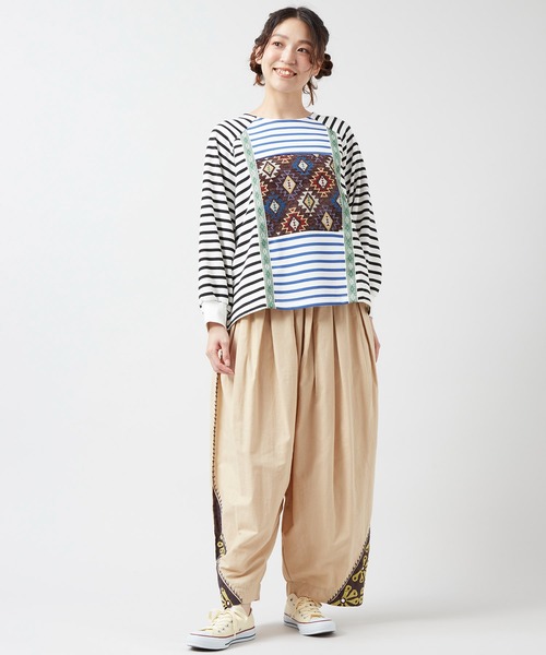 チャイハネ(チャイハネ)の「【チャイハネ】カラパッチトップス(スウェット・レディース・ネイビー/ホワイト/カーキ・FREE)」の7枚目の写真