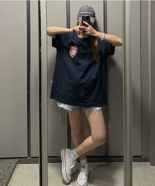 AECA（エイカ）の「AECA LOVE HALF SLEEVE-NAVY（Tシャツ/カットソー・レディース・その他・SMALL/MEDIUM/LARGE/X-LARGE/W）」の12枚目の写真