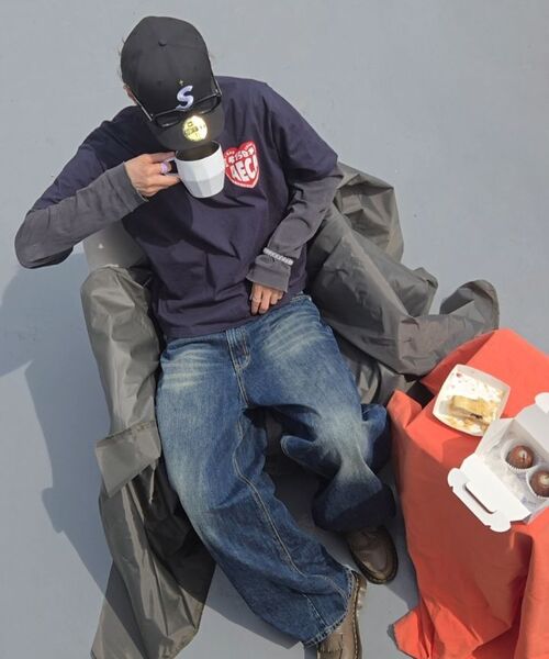 AECA（エイカ）の「AECA LOVE HALF SLEEVE-NAVY（Tシャツ/カットソー・レディース・その他・SMALL/MEDIUM/LARGE/X-LARGE/W）」の5枚目の写真