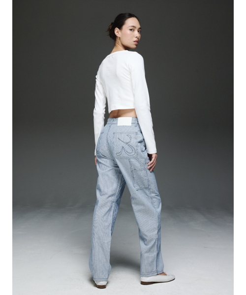 GLOWNY（グロウニ―）の「THE COOPER JEANS (STRIPE)（デニムパンツ・レディース・その他・SMALL）」の4枚目の写真