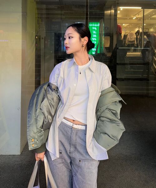 GLOWNY（グロウニ―）の「THE COOPER JEANS (STRIPE)（デニムパンツ・レディース・その他・SMALL）」の2枚目の写真