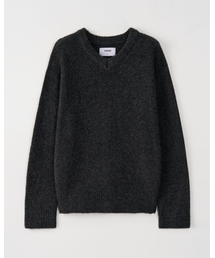 TOFFEE（トフィー）の「ファジーVネックニット（チャコール）（ニット/セーター）」