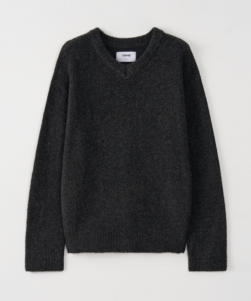 TOFFEE（トフィー）の「ファジーVネックニット（チャコール）（ニット/セーター・メンズ・その他・MEDIUM/LARGE/X-LARGE）」の7枚目の写真