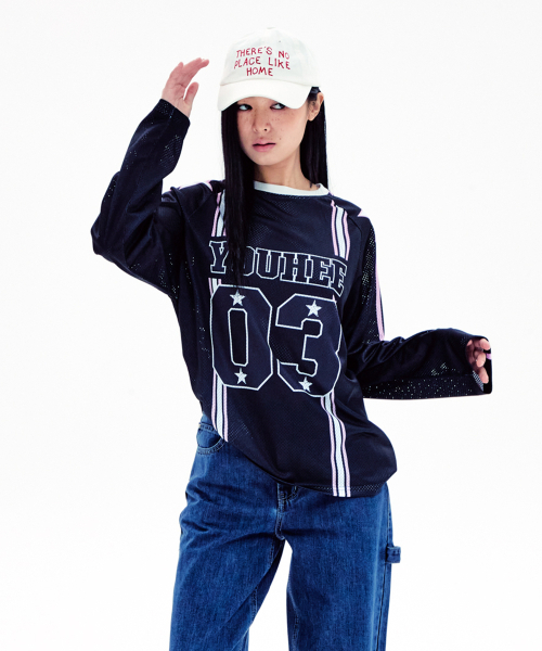 YOUHEE（ユヒ）の「YOUHEE MESH LONG SLEEVE BLACK（Tシャツ/カットソー・レディース・その他・FREE）」の2枚目の写真