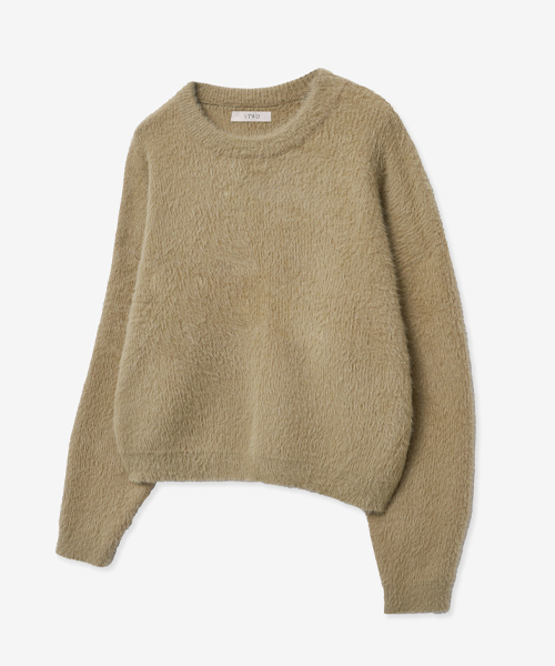 VTWO（ブイツー）の「クロップヘアリーニット_ベージュ（ニット/セーター・レディース・その他・LARGE/MEDIUM）」の2枚目の写真