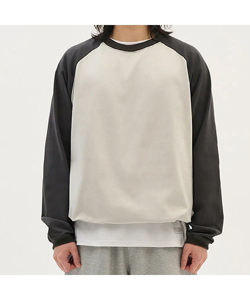 XERO(ゼロ)の「ストリングラグランロングスリーブTシャツ(Tシャツ/カットソー・レディース・オリーブ/ブラック/チャコール/ブラウン・MEDIUM/LARGE)」の3枚目の写真