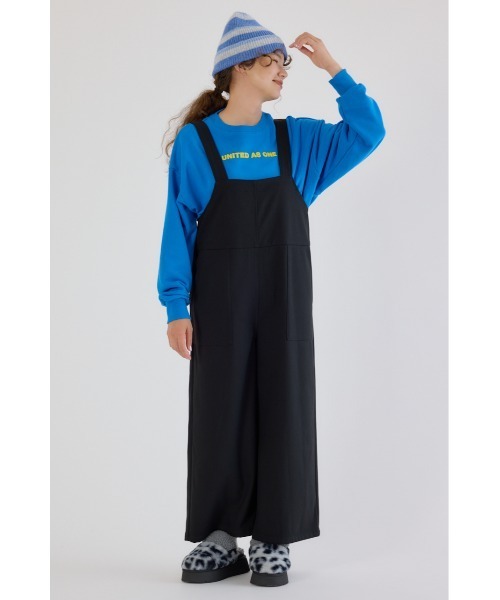 RODEO CROWNS WIDE BOWL（ロデオクラウンズワイドボウル）の「ウールライクサロペット（サロペット/オーバーオール・レディース・グレー/ブラック/ブラウン・FREE）」の8枚目の写真