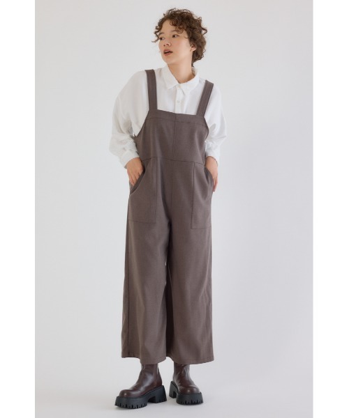 RODEO CROWNS WIDE BOWL（ロデオクラウンズワイドボウル）の「ウールライクサロペット（サロペット/オーバーオール・レディース・グレー/ブラック/ブラウン・FREE）」の13枚目の写真