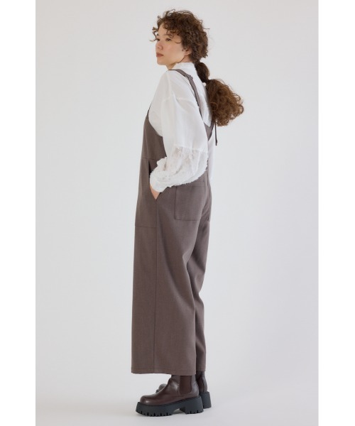 RODEO CROWNS WIDE BOWL（ロデオクラウンズワイドボウル）の「ウールライクサロペット（サロペット/オーバーオール・レディース・グレー/ブラック/ブラウン・FREE）」の14枚目の写真