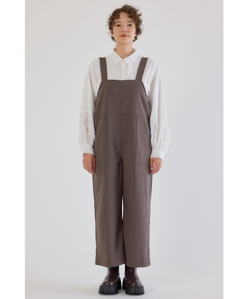 RODEO CROWNS WIDE BOWL（ロデオクラウンズワイドボウル）の「ウールライクサロペット（サロペット/オーバーオール・レディース・グレー/ブラック/ブラウン・FREE）」の17枚目の写真