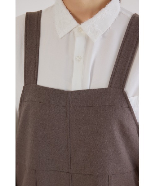 RODEO CROWNS WIDE BOWL（ロデオクラウンズワイドボウル）の「ウールライクサロペット（サロペット/オーバーオール・レディース・グレー/ブラック/ブラウン・FREE）」の20枚目の写真