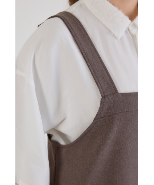 RODEO CROWNS WIDE BOWL（ロデオクラウンズワイドボウル）の「ウールライクサロペット（サロペット/オーバーオール・レディース・グレー/ブラック/ブラウン・FREE）」の21枚目の写真