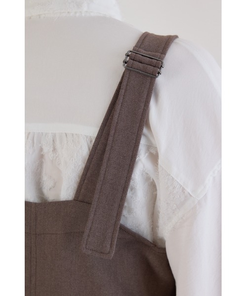 RODEO CROWNS WIDE BOWL（ロデオクラウンズワイドボウル）の「ウールライクサロペット（サロペット/オーバーオール・レディース・グレー/ブラック/ブラウン・FREE）」の22枚目の写真