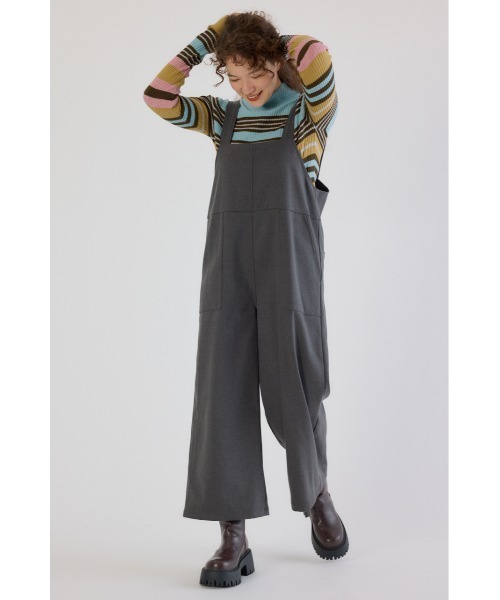 RODEO CROWNS WIDE BOWL（ロデオクラウンズワイドボウル）の「ウールライクサロペット（サロペット/オーバーオール・レディース・グレー/ブラック/ブラウン・FREE）」の4枚目の写真