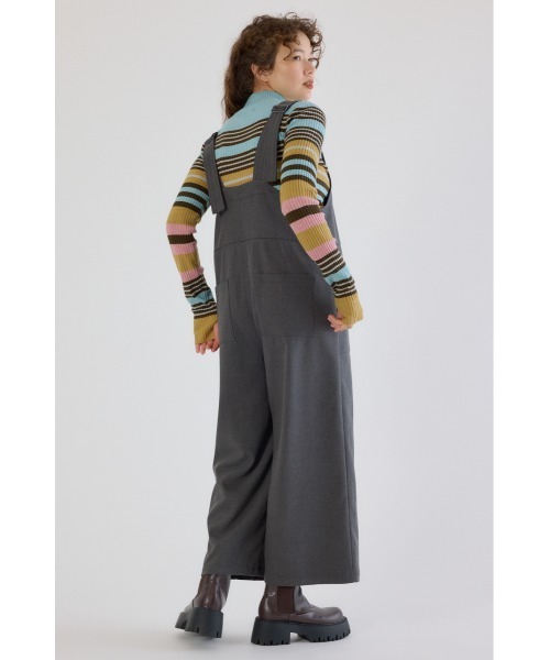 RODEO CROWNS WIDE BOWL（ロデオクラウンズワイドボウル）の「ウールライクサロペット（サロペット/オーバーオール・レディース・グレー/ブラック/ブラウン・FREE）」の6枚目の写真