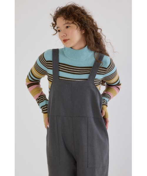 RODEO CROWNS WIDE BOWL（ロデオクラウンズワイドボウル）の「ウールライクサロペット（サロペット/オーバーオール・レディース・グレー/ブラック/ブラウン・FREE）」の7枚目の写真