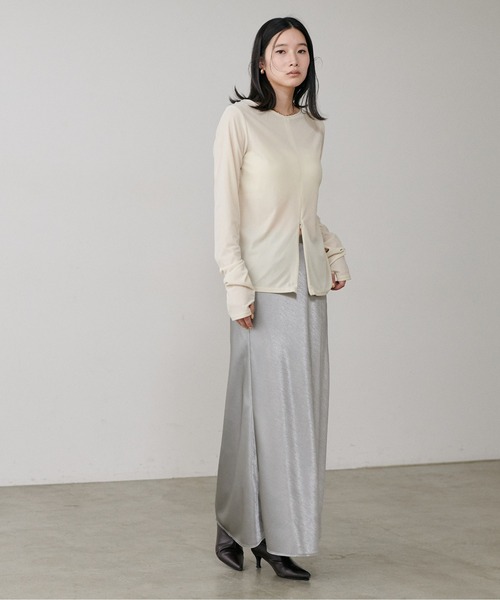 LARUTA（ラルータ）の「【LARUTA】とろみナロースカート（スカート・レディース・グレー系その他/アイボリー/ブラウン/ブラック・LARGE/MEDIUM）」の22枚目の写真