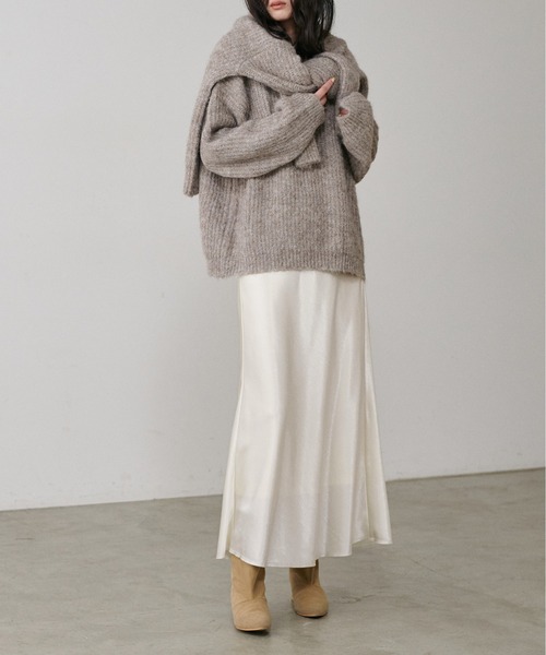 LARUTA（ラルータ）の「【LARUTA】とろみナロースカート（スカート・レディース・グレー系その他/アイボリー/ブラウン/ブラック・LARGE/MEDIUM）」の7枚目の写真