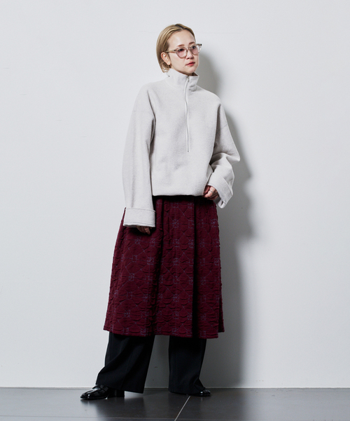 CITYSHOP（シティーショップ）の「YANYAN MIDI BOX PLEAT SKIRT YYW251122：スカート（スカート・レディース・ボルドー・SMALL）」の3枚目の写真