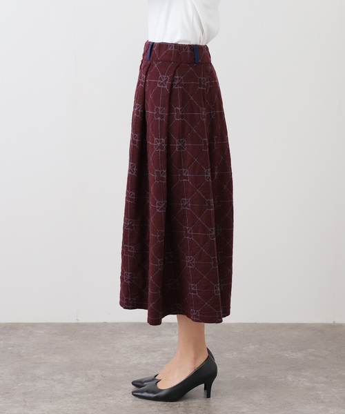 CITYSHOP（シティーショップ）の「YANYAN MIDI BOX PLEAT SKIRT YYW251122：スカート（スカート・レディース・ボルドー・SMALL）」の5枚目の写真