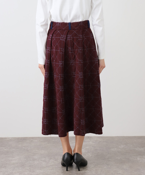 CITYSHOP（シティーショップ）の「YANYAN MIDI BOX PLEAT SKIRT YYW251122：スカート（スカート・レディース・ボルドー・SMALL）」の6枚目の写真