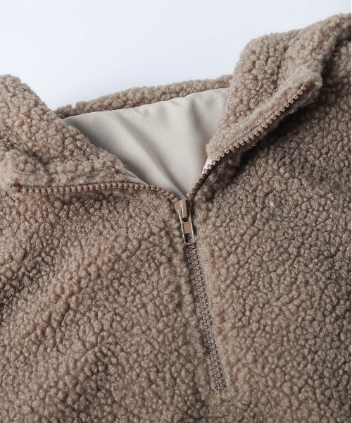 CURA CLOSET(キュラ クローゼット)の「【ema.217 select】テディボア ハーフジップ パーカー(パーカー・レディース・アイボリー/ブラック/ブラウン/モカ・フリー)」の21枚目の写真