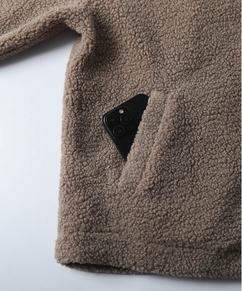 CURA CLOSET(キュラ クローゼット)の「【ema.217 select】テディボア ハーフジップ パーカー(パーカー・レディース・アイボリー/ブラック/ブラウン/モカ・フリー)」の13枚目の写真