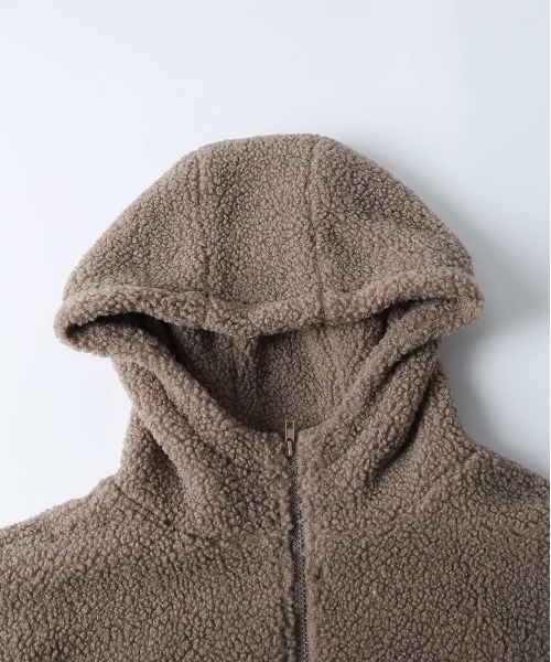 CURA CLOSET(キュラ クローゼット)の「【ema.217 select】テディボア ハーフジップ パーカー(パーカー・レディース・アイボリー/ブラック/ブラウン/モカ・フリー)」の10枚目の写真