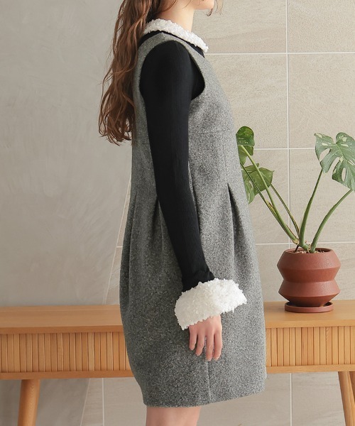 DONOBAN(ドノバン)の「ベルワンピース(ワンピース・レディース・グレー/ホワイト/ブラウン・ONE SIZE)」の12枚目の写真