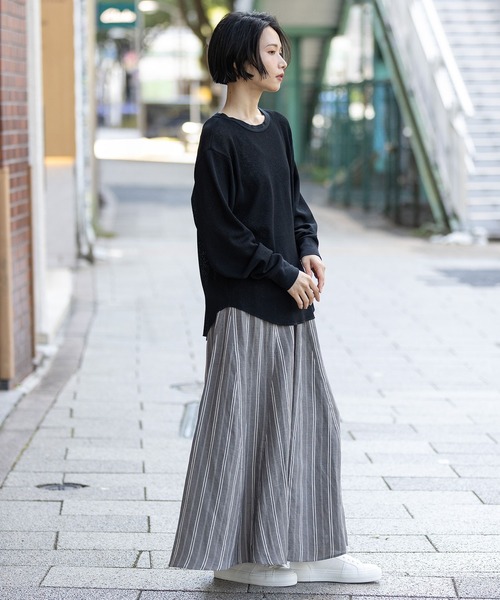 Munich(ミューニック)の「【速乾性】シアーワッフルバックヘンリーネックプルオーバー(Tシャツ/カットソー・レディース・ホワイト/ブラック/グレイッシュベージュ・FREE)」の17枚目の写真