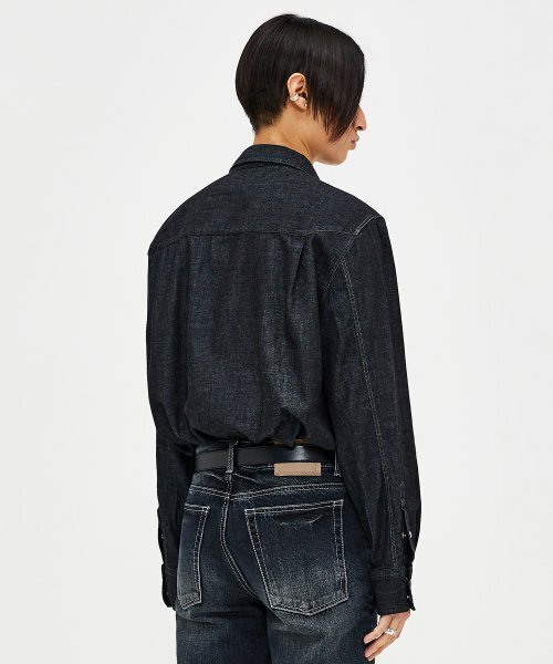 LMOOD(エルムード)の「テリー デニム シャツ インディゴブルー(シャツ/ブラウス・レディース・その他・44/50/46)」の4枚目の写真