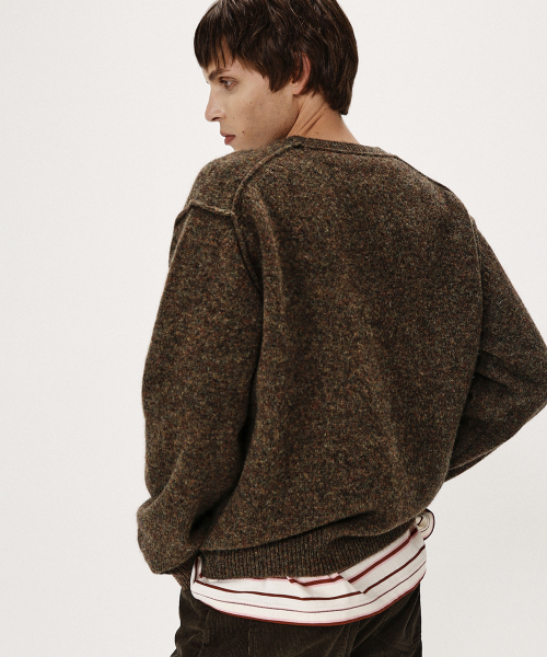 SHIRTER(シャーター)の「SHAGGY DOG REVERSE SEAM KNIT (BROWN)(ニット/セーター・メンズ・その他・SMALL/MEDIUM/LARGE)」の5枚目の写真