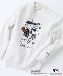 PEANUTS（ピーナッツ）の「【PEANUTS×MLB】オリジナルデザイン KIDS裏起毛トレーナー  キッズサイズ ヤンキース ドジャース カブス キャラクター（スウェット）」