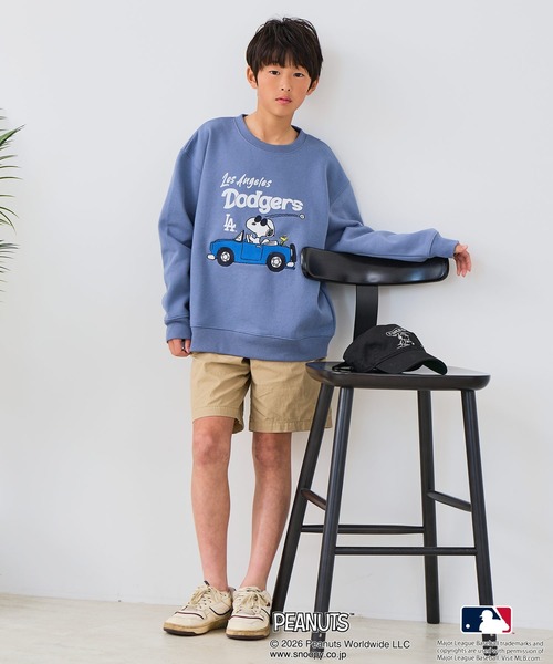 PEANUTS（ピーナッツ）の「【PEANUTS×MLB】オリジナルデザイン KIDS裏起毛トレーナー  キッズサイズ ヤンキース ドジャース カブス キャラクター（スウェット・キッズ・ブラック系その他3/ベージュ系その他3/グレー系その他/ベージュ系その他2/グレー系その他2/ブルー系その他・130cm/150cm/140cm/160cm）」の20枚目の写真