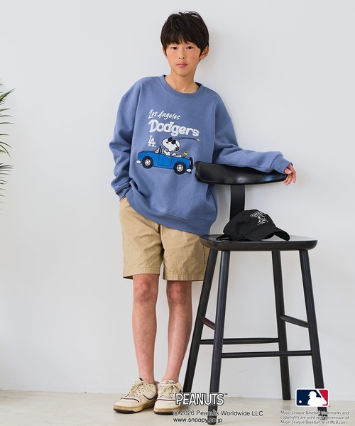 PEANUTS（ピーナッツ）の「【PEANUTS×MLB】オリジナルデザイン KIDS裏起毛トレーナー  キッズサイズ ヤンキース ドジャース カブス キャラクター（スウェット・キッズ・ブラック系その他3/ベージュ系その他3/グレー系その他/ベージュ系その他2/グレー系その他2/ブルー系その他・130cm/150cm/140cm/160cm）」の19枚目の写真
